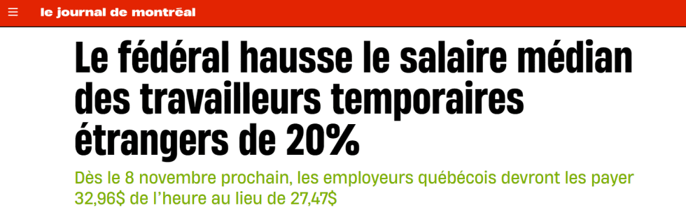 Travailleurs étrangers temporaires: Un nouveau tour de vis à l’aveuglette, déplorent la FCCQ et la CCIVRR - CCIVR
